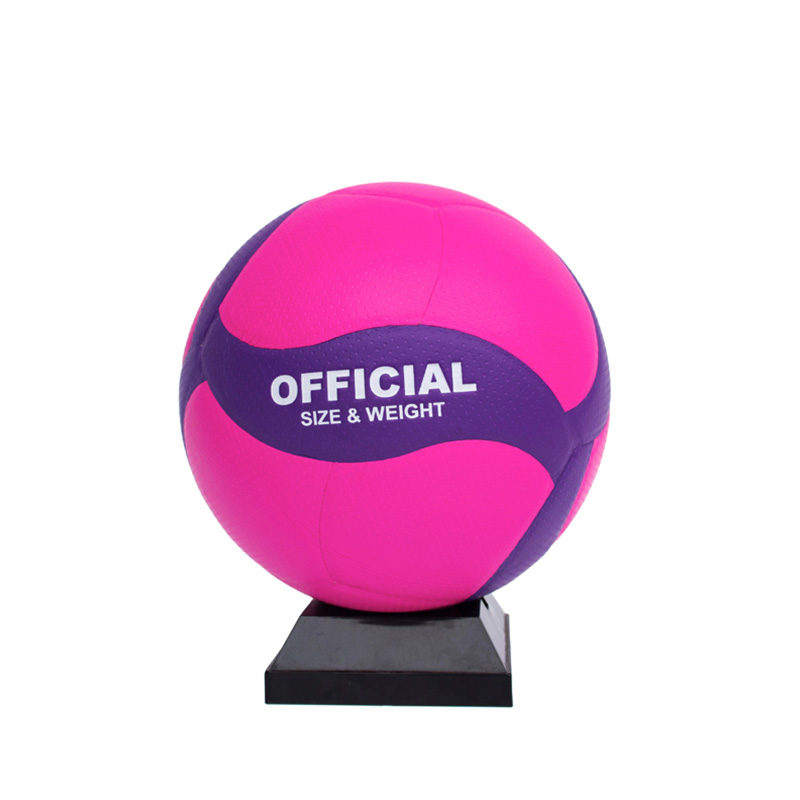 Pink PU golf surface laminated volleyball 