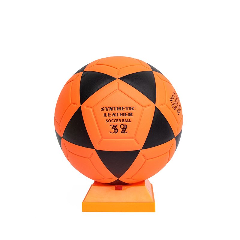 Orange black PVC Laminated Soccer Ball 