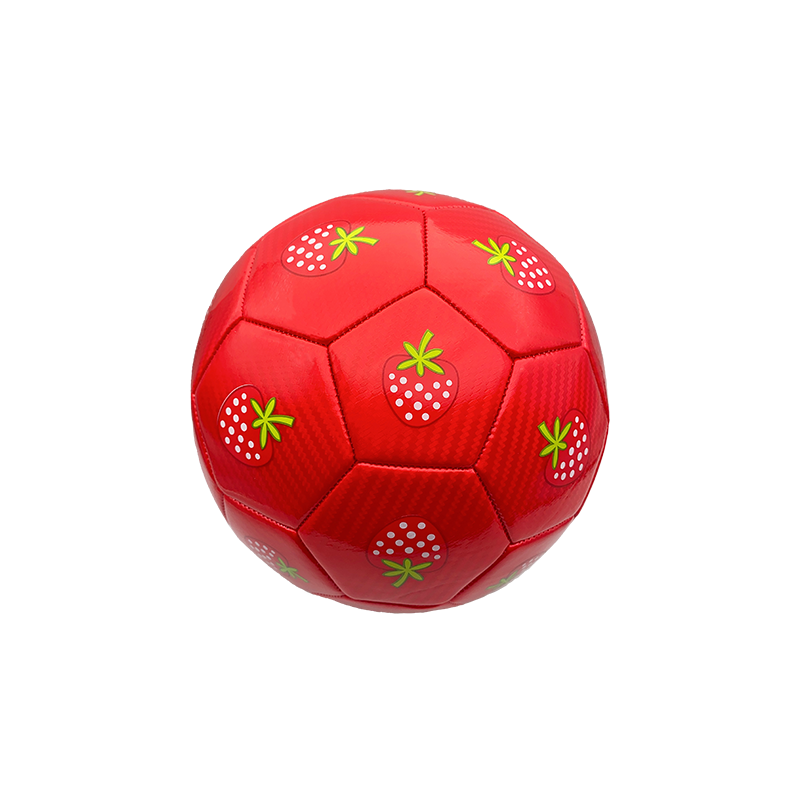 Red strawberry machine sewed soccer ball