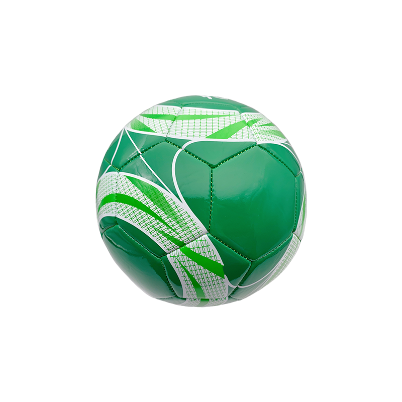 Green color Size 5 PVC machine sewed soccer ball