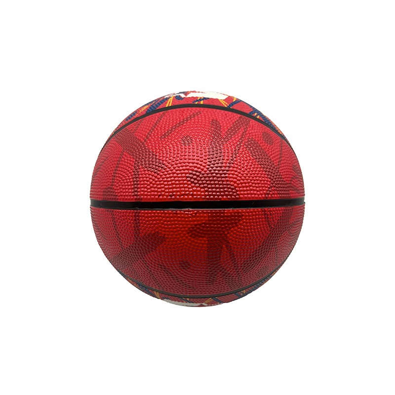 Customized red rubber basketball 